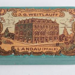 Boîte tôle lithographiée J.G. Weitlauff Landau Pfalz Allemagne