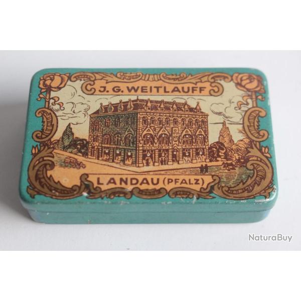 Bo�te t�le lithographi�e J.G. Weitlauff Landau Pfalz Allemagne
