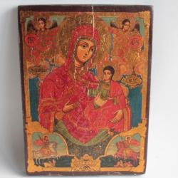 Ancienne Icône Vierge Saint-Georges Saint-Démétrios