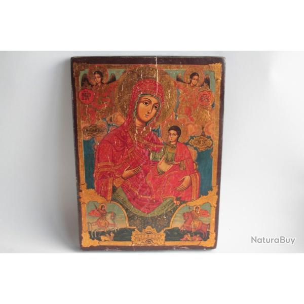 Ancienne Ic�ne Vierge Saint-Georges Saint-D�m�trios