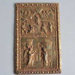 Icône plaqué or Nativité Annonciation Musée Benaki Grèce