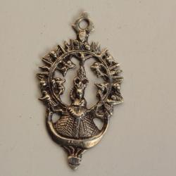 Ancien pendentif M&eacute;daille religieuse argent