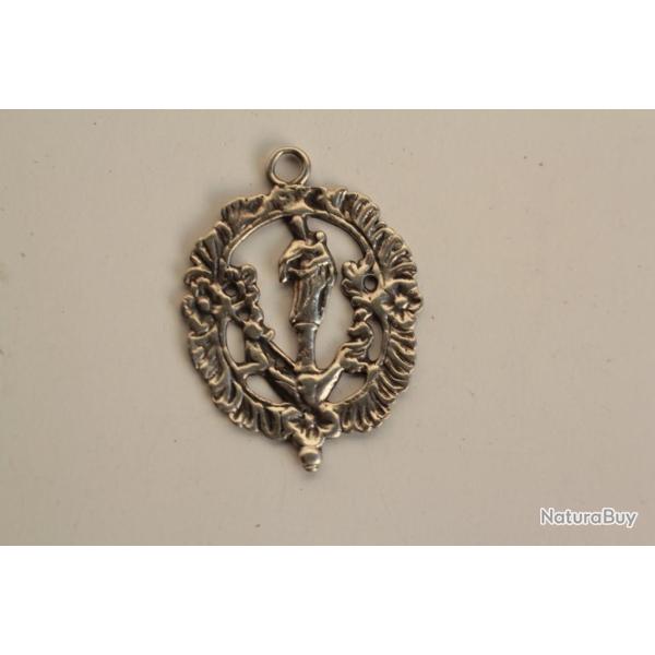 Ancien pendentif M�daille religieuse argent