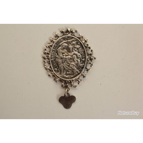 M�daille de bapt�me argent Sainte Anne 1813 XIXe si�cle