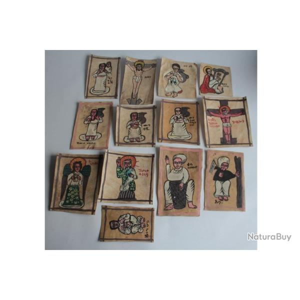 Peintures sur parchemin Sc�nes religieuses Ic�ne �thiopie