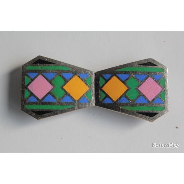 Boucle de ceinture m�tal �maill� Art d�co