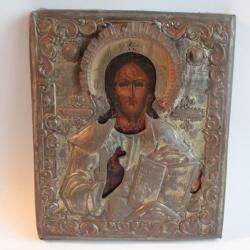 Ancienne icône orthodoxe Russe Le Christ Pantocrator