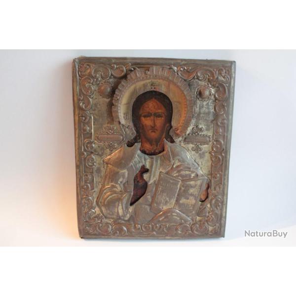 Ancienne ic�ne orthodoxe Russe Le Christ Pantocrator