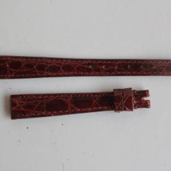 OMEGA Bracelet vintage montre croco brun 11 mm