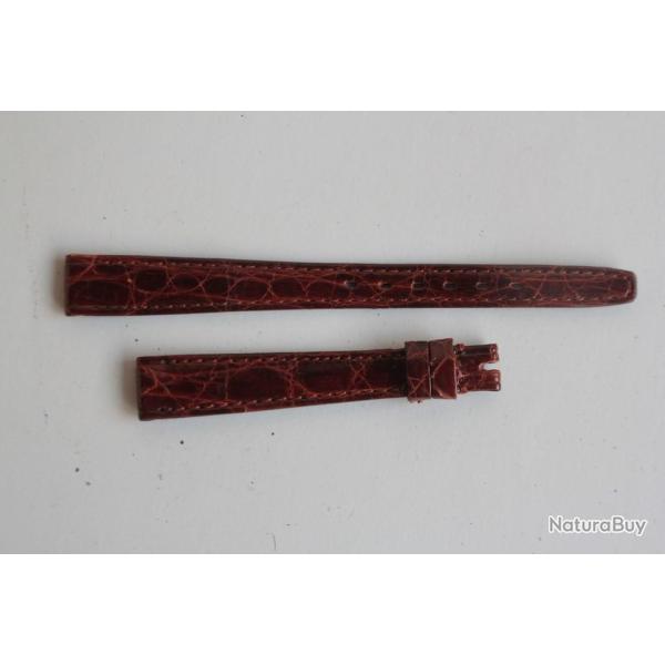 OMEGA Bracelet vintage montre croco brun 11 mm