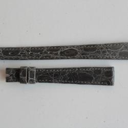 OMEGA Bracelet vintage montre croco gris 11 mm
