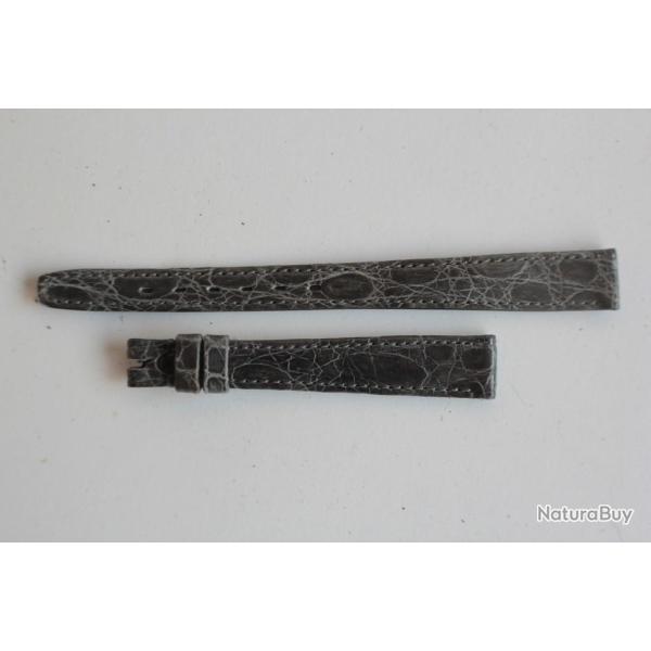 OMEGA Bracelet vintage montre croco gris 11 mm