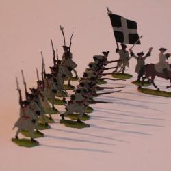 Soldats plats d'étain OKI 2428 Infanterie française Fusiliers 1760