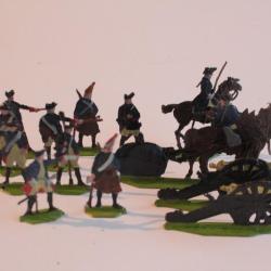 Soldats plats d'étain OKI 1437 Artillerie prusse 1760