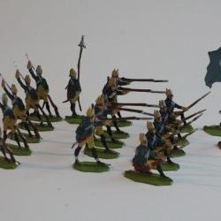 Soldats plats d'étain OKI 471 Mousquetaires prussiens  1760