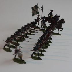 Soldats plats d'étain OKI 457 Fusiliers prussiens 1760