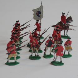 Soldats plats d'étain OKI 436 Mousquetaires prussiens Corps franc Grenadiers 1760