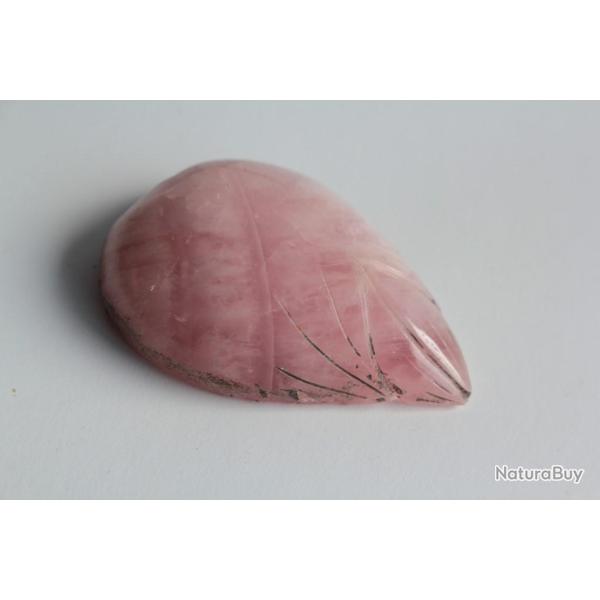 Ancienne pierre sculpt�e Fleur quartz rose Chine
