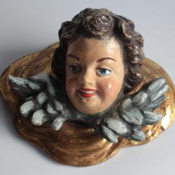 Ancien Putti bois polychrome et doré