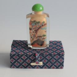 Flacon tabatière verre peint Chine