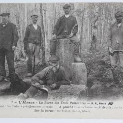 CPA Alsace la borne des trois Puissances