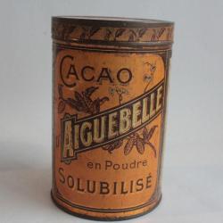 Boîte chocolats tôle lithographiée Cacao d'Aiguebelle