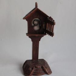 Calvaire bois sculpté Peinture miniature Jésus Art Populaire