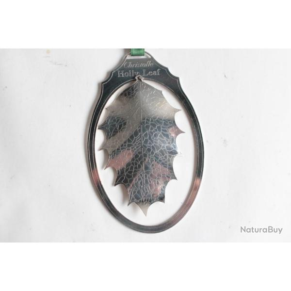 CHRISTOFLE D�coration No�l 1984 Holly Leaf Feuille de houx
