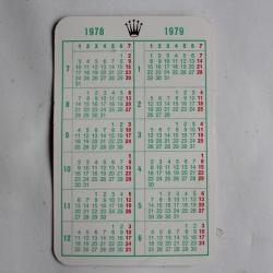ROLEX Calendrier 1978-1979 Calendar card
