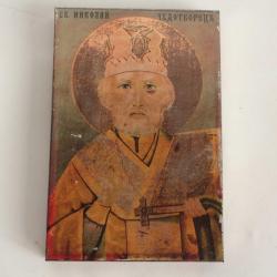 Icône orthodoxe tôle Saint Nicolas Le travailleur de miracle Russie
