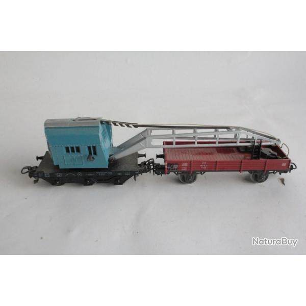 MARKLIN 4611 Wagon grue et wagon plateau HO