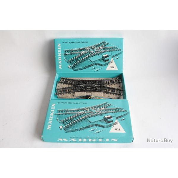 MARKLIN 2 X 5128 Travers�e-jonction-double HO