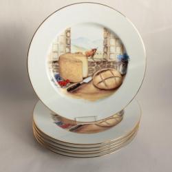 6 Assiettes à fromages porcelaine Limoges