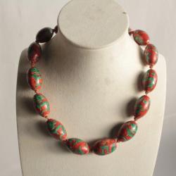 Collier porcelaine et argent Dragons Chine