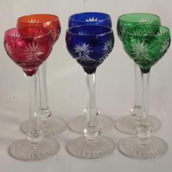 6 Verres à liqueur Cristal de Bohème overlay