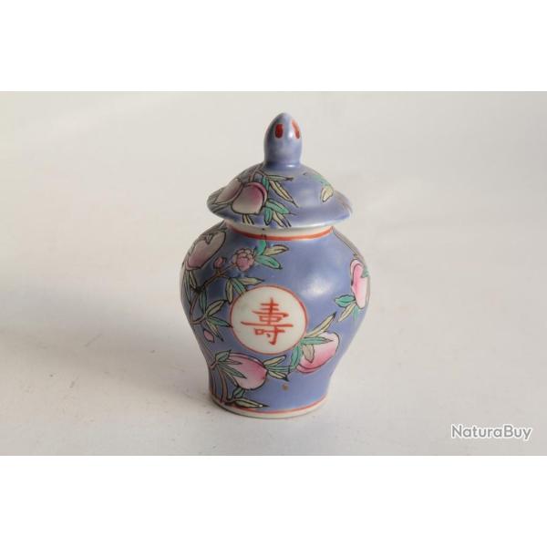 Petit pot � gingembre porcelaine �maill�e Chine
