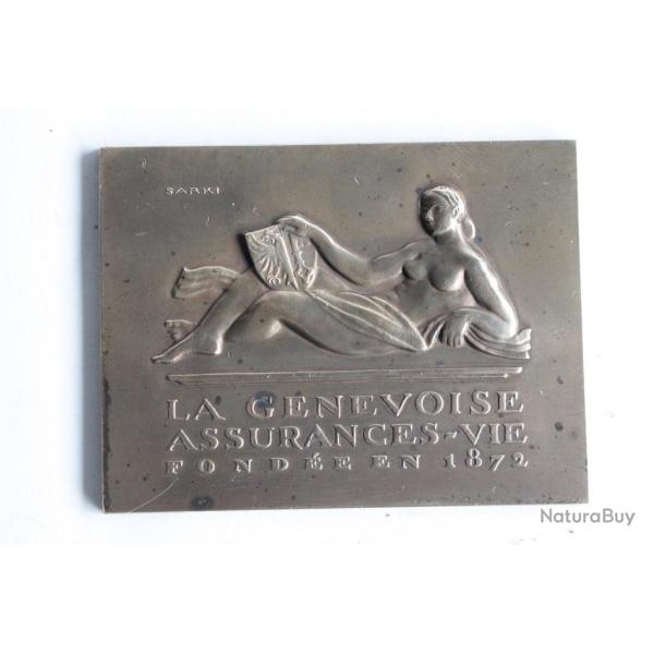 M�daille SARKI La Genevoise Assurances-vie Pochon Gen�ve Suisse Art d�co
