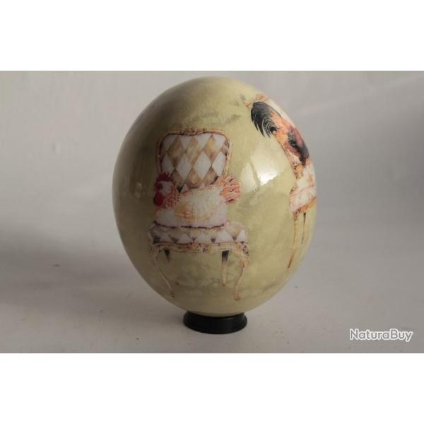 OEuf d'autruche Poules Coq