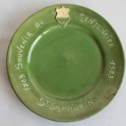 Assiette terre vernissée Souvenir du centenaire St Saphorin  Suisse