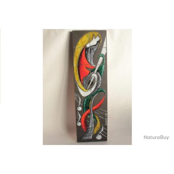 Tableau Carreaux c�ramique �maill�e Musicienne Svidersky