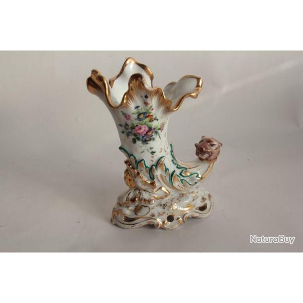 Vase porcelaine Vieux Paris Corne d'abondance XIXe si�cle