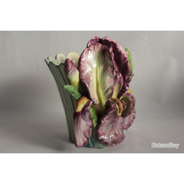 Vase barbotine Iris Massier Art Nouveau