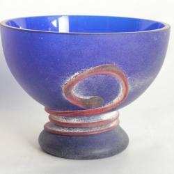 Coupe verre Scavo bleu Murano Italie