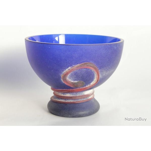 Coupe verre Scavo bleu Murano Italie