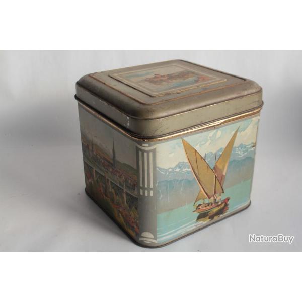 Ancienne bo�te t�le Suisse Gen�ve Lac L�man Ch�teau de Chillon