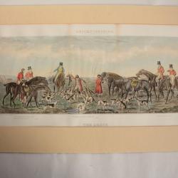 Gravure Scène de chasse Leicestershire The Death John Dean PAUL