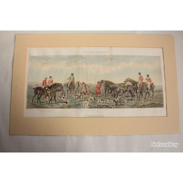 Gravure Sc�ne de chasse Leicestershire The Death John Dean PAUL