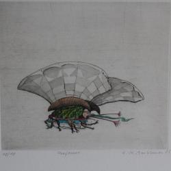 Lithographie Hans Rudolf AMBAUEN Professor