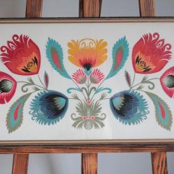 Tableau Papier découpé Wycinanki Art populaire Polonais