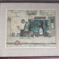 Gravure originale Brocante Bric a Brac Tavik Frantisek SIMON